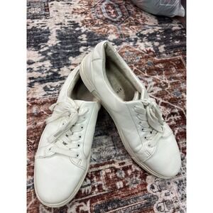 Joie Harvard White Leather Sneakers Casual Lace Up Shoes Women's Size 9M